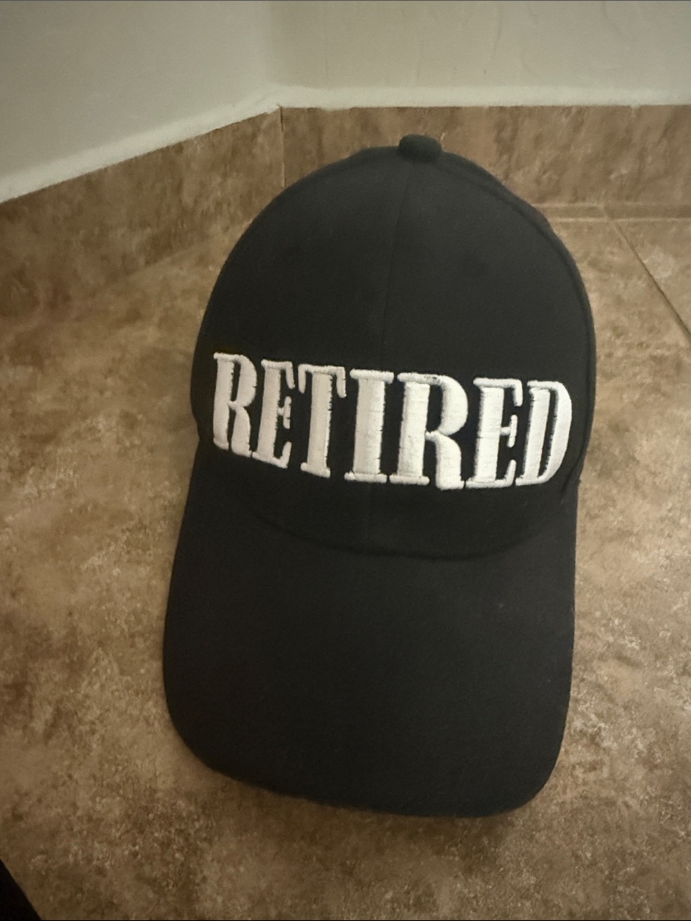 NWOT Black 'RETIRED' Embroidered Baseball Cap - Men's Casual Hat